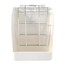 토끼 기니 돼지 돼지 돼지 고정 플립 업 홀더 잔디 바구니 작은 애완 동물을위한 토끼 잔디 프레임 건초 피더 관리 랙, 하얀색