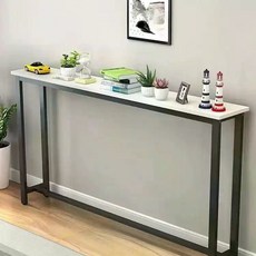 超窄長條玄關桌 靠牆置物架, 升級加厚【黑架+白桌面】出口品質,加固加厚長60寬20高75公分