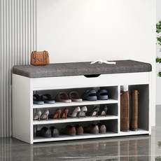 홈컴 신발장 벤치 현관의자 신발 정리 수납장, 3단, 화이트
