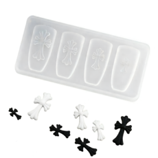 글로넥트 네일 십자가 파츠 크롬 몰드, 1개, 투명