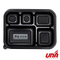 (평면뚜껑)5칸 도시락 미니 돈까스용기, 1세트, 200세트