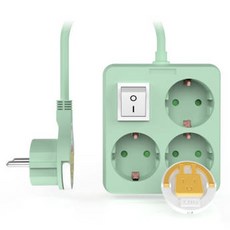 러그 개별 일반 멀티탭 3구, 50cm, 민트, 1개