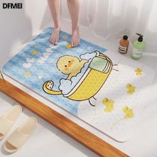 DFMEI 浴室防滑墊淋浴兒童洗澡間踩腳墊防摔防水PVC墊子廁所衛生間地墊, 1個, 鴨鴨泡澡