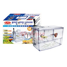 水族先生 Mr.Aqua - 隔離盒 孔雀魚/弱勢魚/小魚適用, 1個, 多功能外掛式繁殖飼育箱M