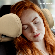 키즈트래블 NEW 꿀잠보장 컴포트 차량용 헤드레스트 목베개 자동차 목쿠션 머리받침대 목꺽임방지, 1개, 베이지-베이지스티치