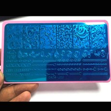 네일 템플릿 2Pcs/kit Rotatable Adjustable Pattern Size Nails Art Stamp With Scraper Transparent Silicon, 옵션04) 1pc-12cm-2, 1개