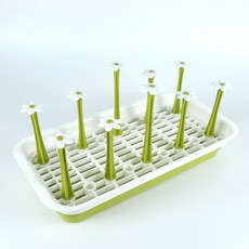 주방 미니 컵 식기 건조대 1단, 1개, 그린L