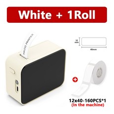 라이프 P15 미니 휴대용 라벨 프린터 스마트 포켓 프린터 열전사 스티커 라벨링 기계 3P, White 1Roll