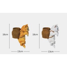 魚缸造景掛缸系列 創意掛缸擺件 裝飾/背包貓/掛缸貓/掛缸犬, 黃色背簍貓/大隻（13*高18公分）, 1個