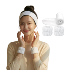 카이로스 클리어 헤어밴드+손목밴드 세트, 1세트, 화이트