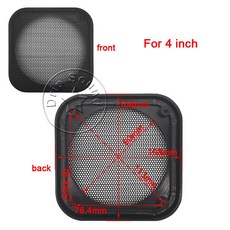 자동차 스피커 그릴 망 커버 사각형 변환 네트 홈 오디오 장식 원형 금속 메쉬 보호 3 인치 4 5인치, 108x108mm, 1 piece, China