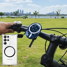 인씨네 맥세이프 가민 클립 자석거치대 젤리 범퍼케이스는 선택사항 / 자전거 스쿠터 오토바이 킥보드 바이크 카트 유머차 360도 가로 세로 자유로운 초강력 휴대폰 홀더 핸들바 마운트, 갤럭시 A32 5G (A326K)