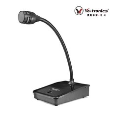 Yo-tronics 桌上型麥克風 6.35mm 單聲道接頭 PTT / LOCK 開關, Black, YTM-PA316