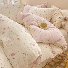 무인양품 순면 이불커버 150x200x230 싱글 침대용, 체리 스위트 프리미엄