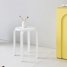 마켓비 OLIVER 원형스툴 원목 낮은 보조의자 스텝스툴, 올화이트 5061.3819