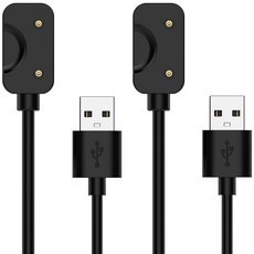 2팩 삼성 갤럭시 핏 3 충전 케이블 마그네틱 USB SM-R390 스마트워치용 교체 도크 3.3 호환FT100cm 코드블랙
