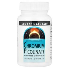 소스 내추럴스 Chromium Picolinate 피콜린산크로뮴 200mcg 240정 1개