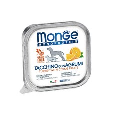 瑪恩吉 狗罐頭 快速到貨, 24個, MONO無榖餐盒 火雞+柑橘 150g