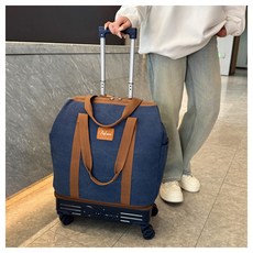 Dufani 旅行拉桿包 牛津布手提袋 週末旅行包 登機包, 深藍, 1個