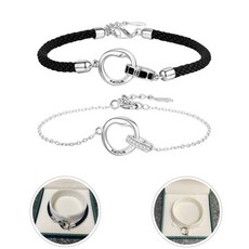 L-에센셜 남녀 뫼비우스 커플 팔찌 세트 끝없는 사랑 우정 약속 보석상자2 쇼핑백2 포함