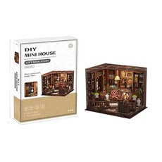 DIY小屋書房模型屋 觸控LED燈, 左岸書房英文包裝 - 中英說明書, 1個