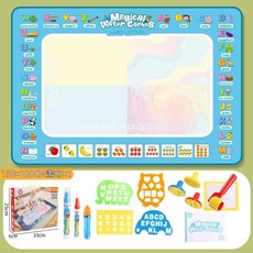 神奇水畫布 海洋主題 80x60公分畫布, 加大號-水畫布全套組【水果字母】, 1套