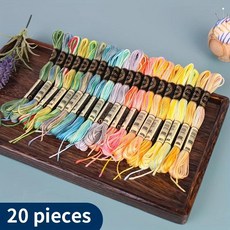 멀티 컬러 라벨 그라데이션 염색 자수용 크로스 레인보우 핸드 니팅용, 1개, 2. 1 -20color
