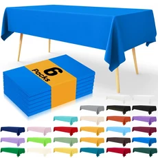 Homaxy 일회용 테이블 천으로 장식 54X108inch 야외 파티 저녁 직사각형 식탁보 완벽방수 플라스틱 커버, 01 CHINA, 02 54x108inch-1pcs