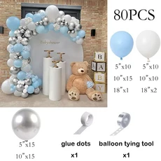 메탈릭 골드 화이트 풍선 화환 30 번째 생일 파티 장식 아치 키트 결혼식 졸업 기념일 글로브, 03 NO.8, 01 AS Picture