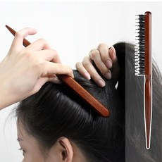 정수리 볼륨 전문가용 스타일링 꼬리빗 헤어브러시, 1개, 브라운