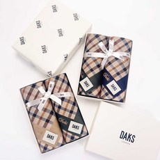 [닥스손수건] 신상품 남성 여성 2종 선물세트 선물포장 순면 100% 백화점 정품 DAKS