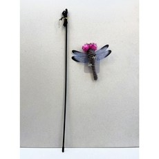 四寶的店 逗貓棒 大蜻蜓 吊繩式 貓咪解悶玩具, 1個, 吊繩式 大蜻蜓(灰色)一組