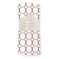 SwaddleDesigns Marquisette 남아 및 여아용 리시빙 포대기 담요 부드러운 프리미엄 면 모슬린 최고의 샤워 선물 코끼리 파스텔 핑크 병아리 Parent, Soft Pink With Black Mod Circl