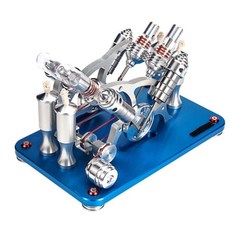 기체이동 가열냉각 4개 실린더 스털링엔진 교과수업용 실험장치 과학키트, 1세트