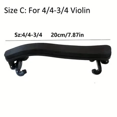 3/4 4/4 1/2 1/4 1/8 1/16 바이올린용 두꺼운 폼 패드가 있는 접이식 높이 조절 가능한 플라스틱 숄더 레스, 01 Size C