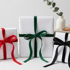 올데이픽 벨벳 리본끈 원단 리본자재, 블랙, 상세, 1개