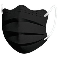 韓款蝶形V臉口罩50片裝 多色可選一次性拋棄式口罩 成人口罩, 蝶形平面口罩-黑, 1個, 50片