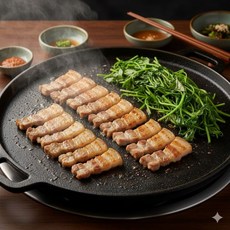 청도 한재 미나리 삼겹살 세트 700g (삼겹500g+미나리200g) 산지직송, 미나리삼겹살SET (삼겹살 500g + 미나리 200g, 1
