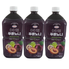 보넬드 아이엠 푸룬노니 100% NFC 착즙주스, 3개, 1L