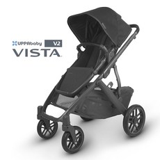 UPPAbaby VISTA V2 王者之尊旗鑑：推車（贈新生兒貼身坐墊 內含:防蚊帳 擋雨罩）【六甲媽咪】, 啞光黑色