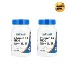 1+1 뉴트리코스트 비타민K2 MK7 100mcg 소프트젤 30정, 2개