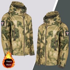 작업복 슈트 점프 유니폼 남성용 전술 겨울 세트 밀리터리 야외 방풍 방수 멀티 포켓 소프트 쉘 후드 재킷 상어 가죽 작업 바지, [05] XXL, [17] green jacket 01