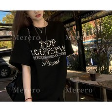 Merero 여성 여름 스포츠 루즈핏 반팔티셔츠