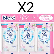 Biore 비오레 쿨링 냉시트 열사병 방지 냉각시트 꽃향기 일본산 3개입 2세트, 2개