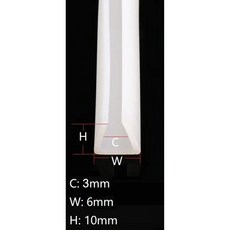 U자형 실리콘 고무 부드러운 창문 개스킷 1M 단단한 샤워 문짝 보호 가장자리 유리 프레임리스 자동차 흰색 웨더스트립 도장 스트립, U, 3 x 6 x 10