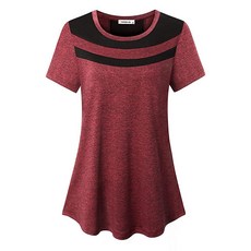 MOQIVGI 여성용 반소매 운동 상의 캐주얼 웨어 러닝 요가 운동 피트니스 셔츠 액티브웨어 핑크 XXL