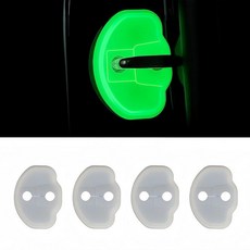 TFNBNG 테슬라 모델 3 / Y/S/X용 실리콘 도어락 버클 커버 4개 - 충격 흡수 보호 세트 (화이트 루미너스 스타일), 화이트-루미너스