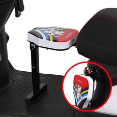 兒童機車座椅機車前置座椅，多功能寶寶安全座椅，可折疊電瓶車嬰兒座椅, 紅熊+單座(送座套)