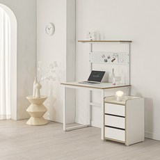 유코스 스카이 E0등급 홈오피스 데스크 컴퓨터 책상 공부 테이블, 스카이 선반 타공보드 데스크, 화이트