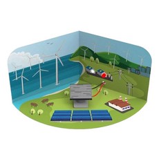 중등기관 전기공급 풍력발전 조립키트/ 전기생성 풍력터빈 프로펠러회전 실험키트, 1개, 태양광형